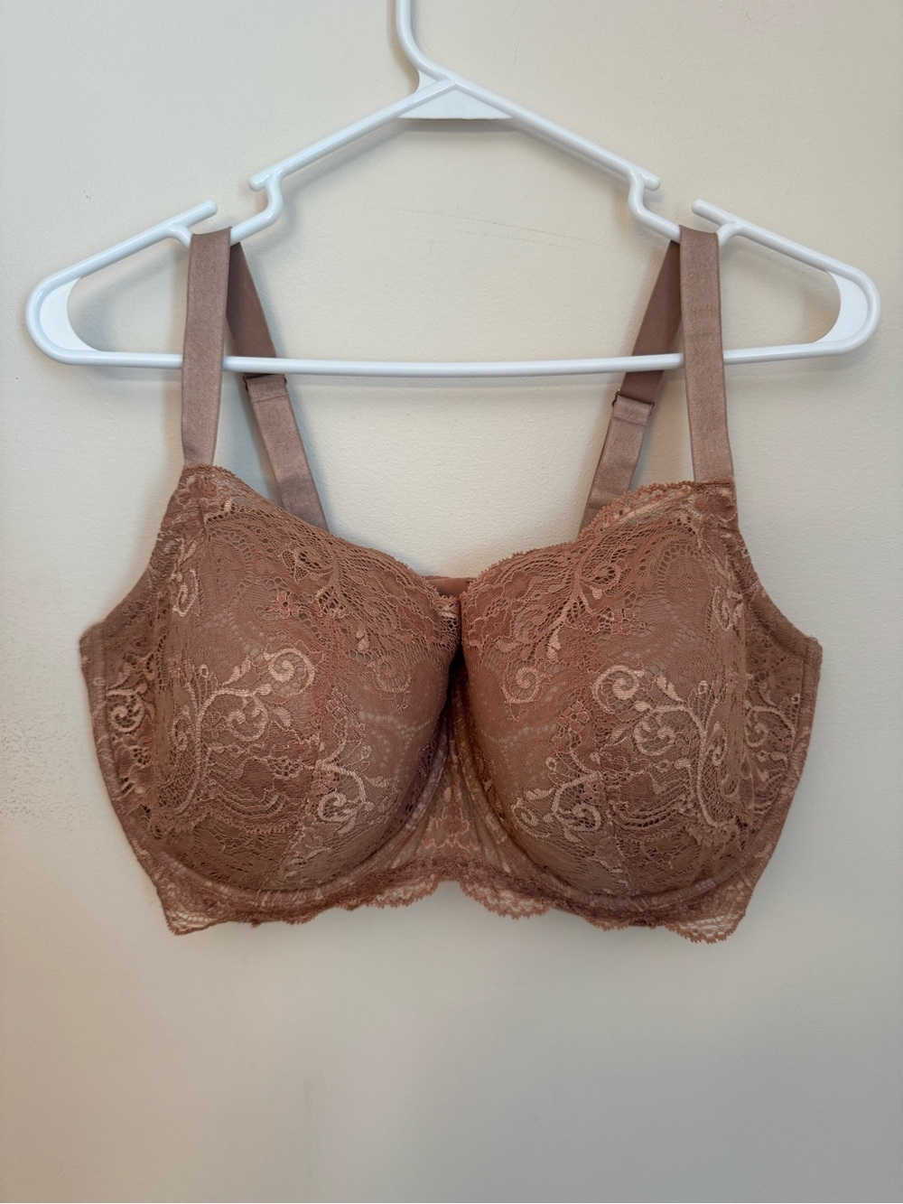 ThirdLove 24/7 Lace Balconette Bra Women’s Size 40F Underwire Bronze Brown Nude